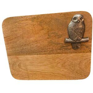 The Global Market Pewter Owl Wood Cutting Board